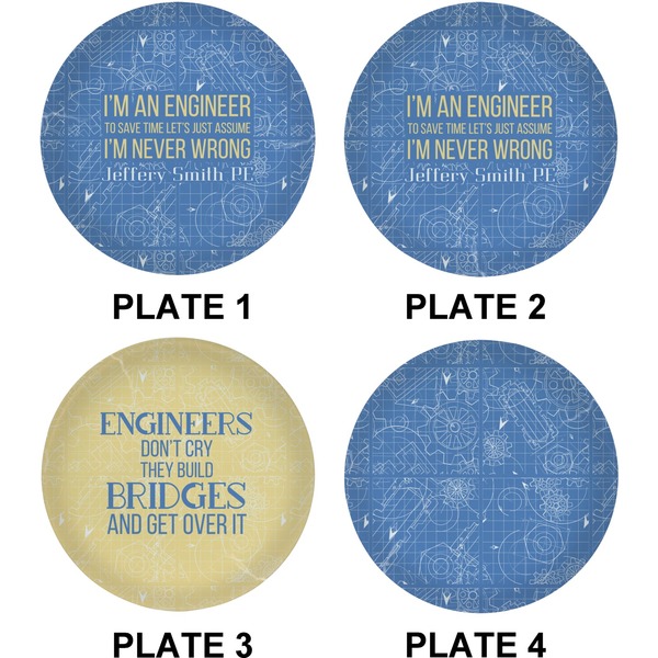 Engineer Quotes Set of Lunch / Dinner Plates (Approval)