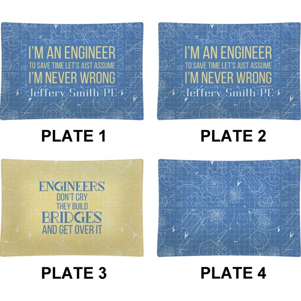 Engineer Quotes Set of Rectangular Appetizer / Dessert Plates (Approval)