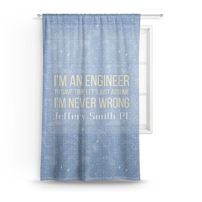 Engineer Quotes Sheer Curtain - 50"x84" (Personalized)