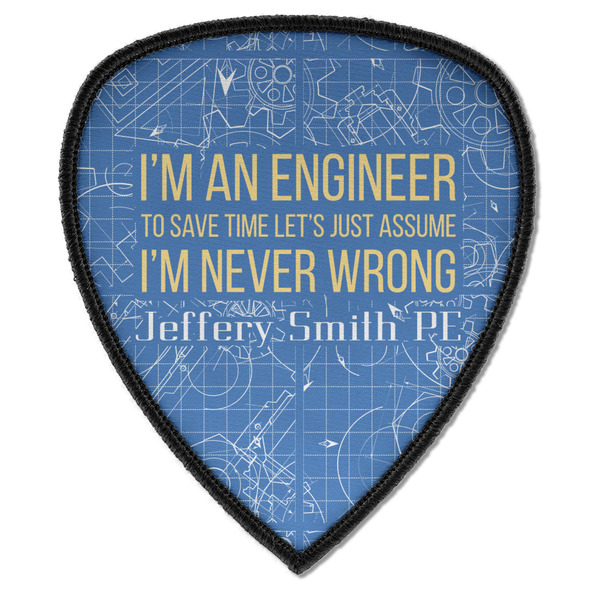 Custom Engineer Quotes Iron on Shield Patch A w/ Name or Text