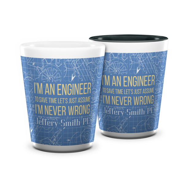 Custom Engineer Quotes Ceramic Shot Glass - 1.5 oz (Personalized)