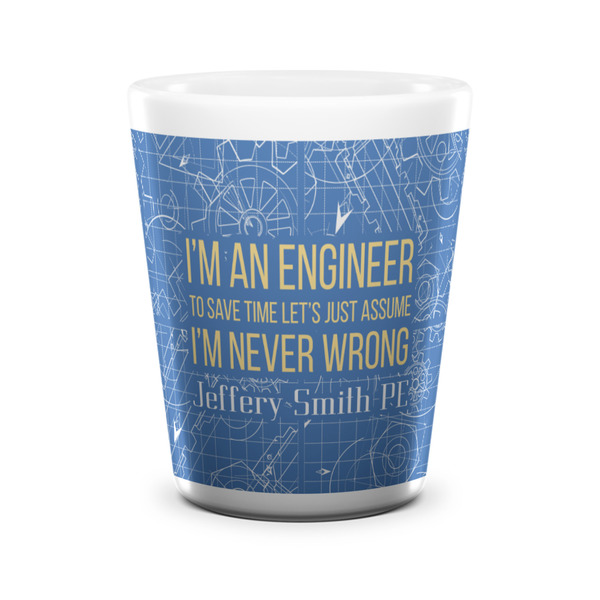 Engineer Quotes Shot Glass - White - FRONT