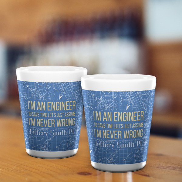 Engineer Quotes Shot Glass - White - LIFESTYLE