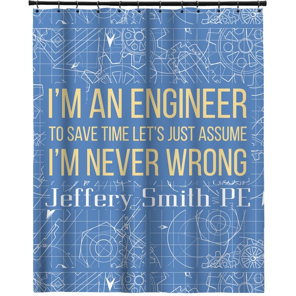 Custom Engineer Quotes Extra Long Shower Curtain - 70"x84" (Personalized)
