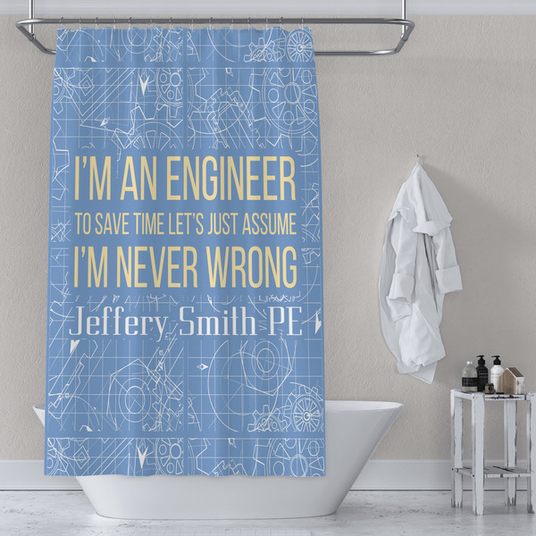 Engineer Quotes Shower Curtain Lifestyle