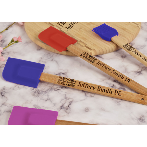 Engineer Quotes Silicone Spatula - Blue - Lifestyle