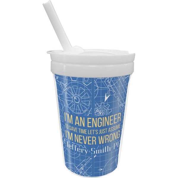 Custom Engineer Quotes Sippy Cup with Straw (Personalized)