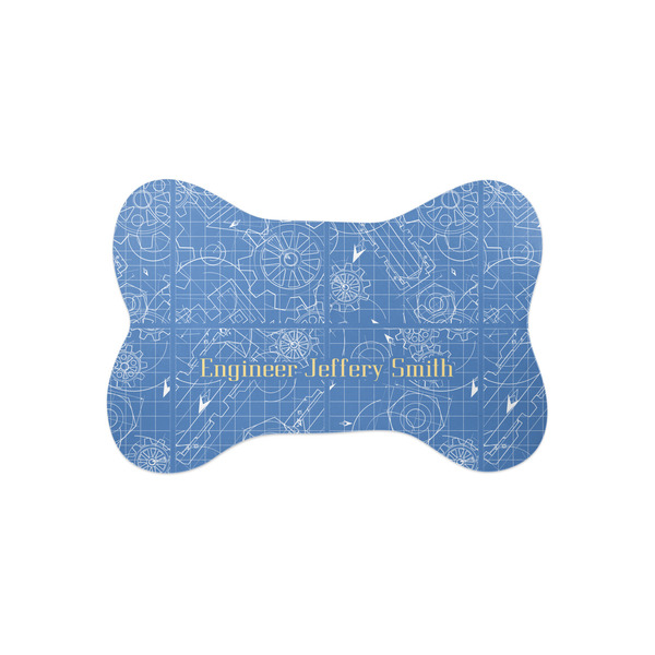Custom Engineer Quotes Bone Shaped Dog Food Mat (Small) (Personalized)