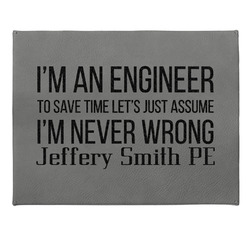 Engineer Quotes Small Gift Box w/ Engraved Leather Lid (Personalized)
