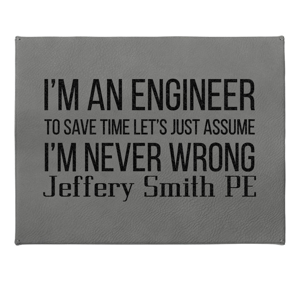 Engineer Quotes Small Engraved Gift Box with Leather Lid - Approval