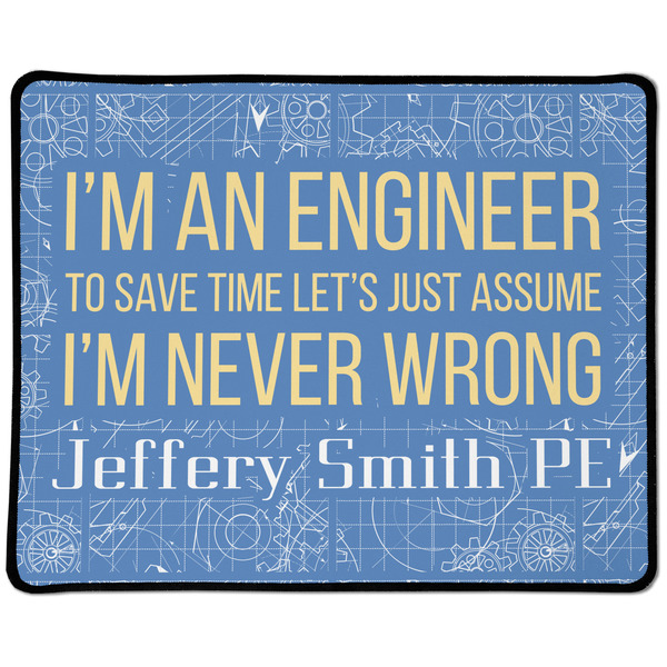 Custom Engineer Quotes Large Gaming Mouse Pad - 12.5" x 10" (Personalized)