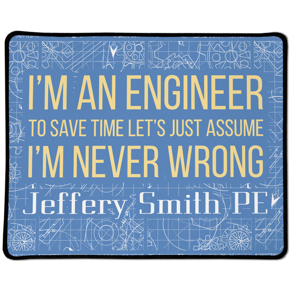 Custom Engineer Quotes Large Gaming Mouse Pad - 12.5" x 10" (Personalized)