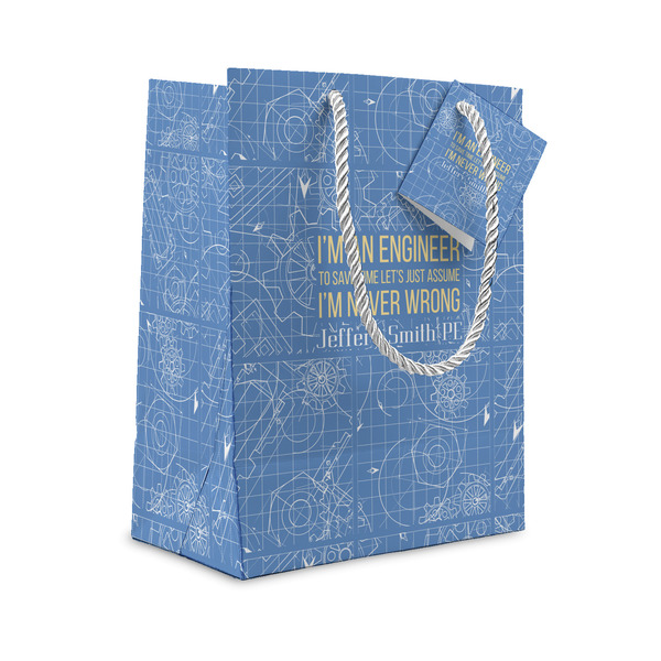Custom Engineer Quotes Small Gift Bag (Personalized)