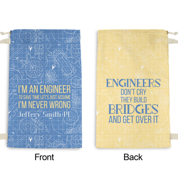 Engineer Quotes Small Laundry Bag - Front & Back View