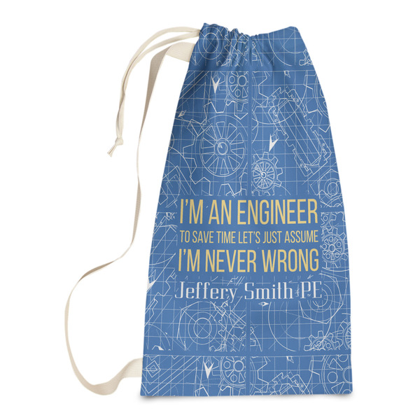 Custom Engineer Quotes Laundry Bags - Small (Personalized)