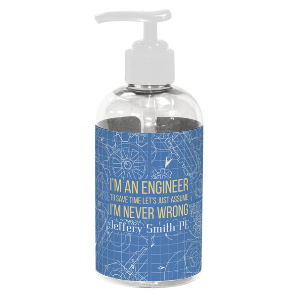 Custom Engineer Quotes Plastic Soap / Lotion Dispenser (8 oz - Small - White) (Personalized)