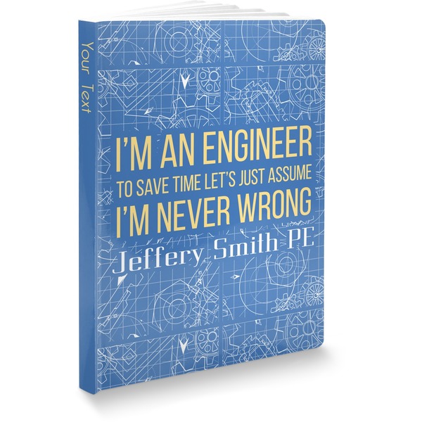 Custom Engineer Quotes Softbound Notebook - 5.75" x 8" (Personalized)