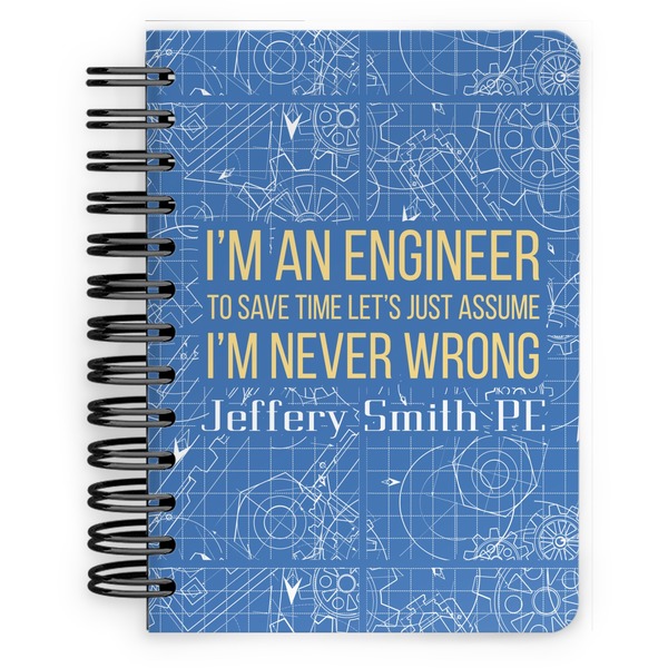 Custom Engineer Quotes Spiral Notebook - 5x7 w/ Name or Text