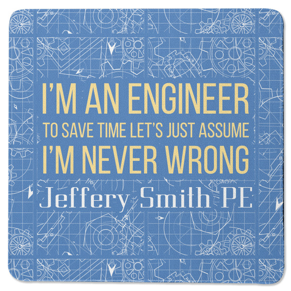 Engineer Quotes Square Coaster Rubber Back - Single