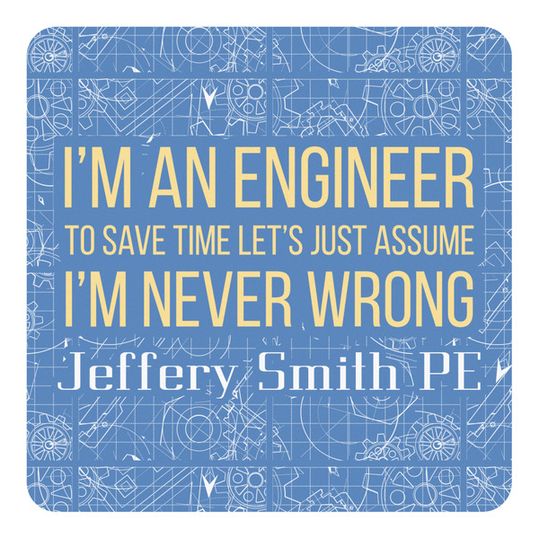 Custom Engineer Quotes Square Decal - XLarge (Personalized)