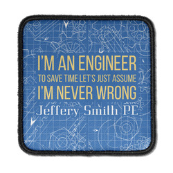 Engineer Quotes Iron On Square Patch w/ Name or Text