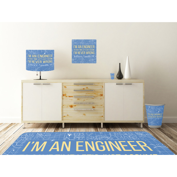 Engineer Quotes Square Wall Decal Wooden Desk