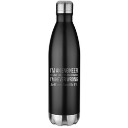 Engineer Quotes Water Bottle - 26 oz. Stainless Steel - Laser Engraved (Personalized)