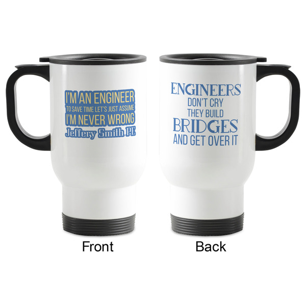 Engineer Quotes Stainless Steel Travel Mug with Handle - Apvl