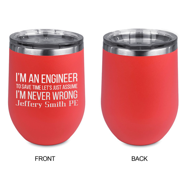 Engineer Quotes Stainless Wine Tumblers - Coral - Single Sided - Approval
