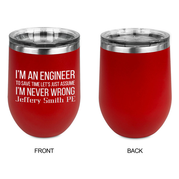 Engineer Quotes Stainless Wine Tumblers - Red - Single Sided - Approval