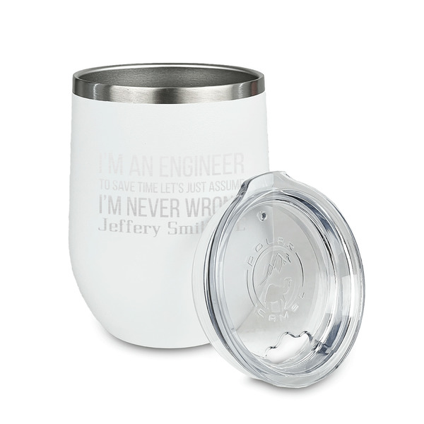 Engineer Quotes Stainless Wine Tumblers - White - Double Sided - Alt View