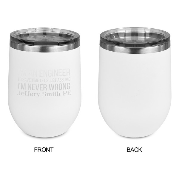 Engineer Quotes Stainless Wine Tumblers - White - Single Sided - Approval