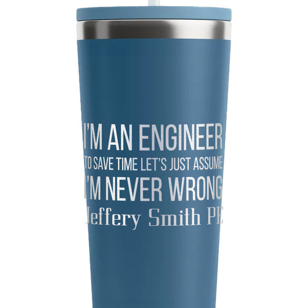 Engineer Quotes Steel Blue RTIC Everyday Tumbler - 28 oz. - Close Up