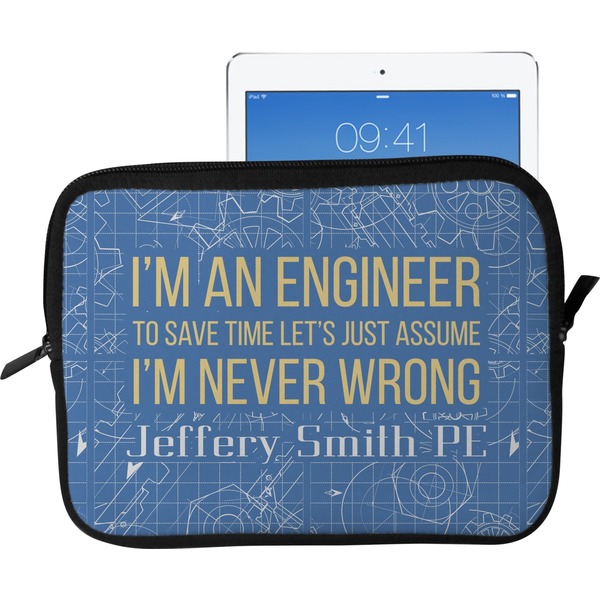 Custom Engineer Quotes Tablet Case / Sleeve - Large (Personalized)