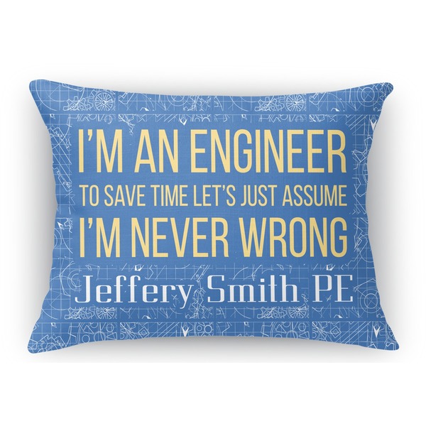 Custom Engineer Quotes Rectangular Throw Pillow Case - 12"x18" (Personalized)