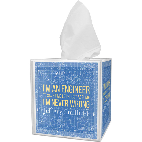 Custom Engineer Quotes Tissue Box Cover (Personalized)
