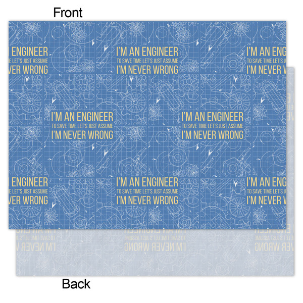 Engineer Quotes Tissue Paper - Lightweight - Medium - Front & Back