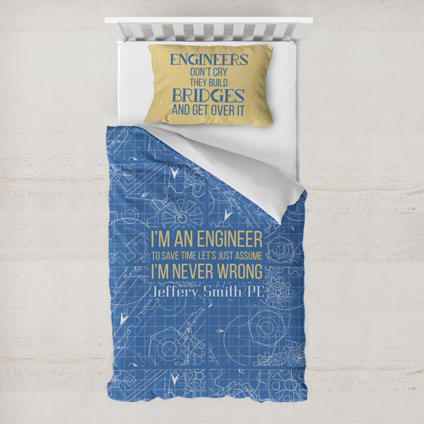 Custom Engineer Quotes Toddler Bedding Set - With Pillowcase (Personalized)