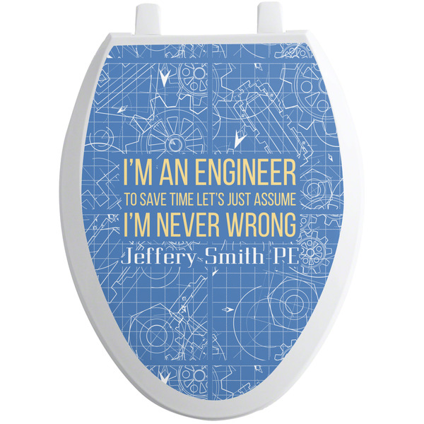 Custom Engineer Quotes Toilet Seat Decal - Elongated (Personalized)