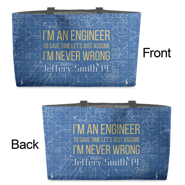 Engineer Quotes Tote w/Black Handles - Front & Back Views