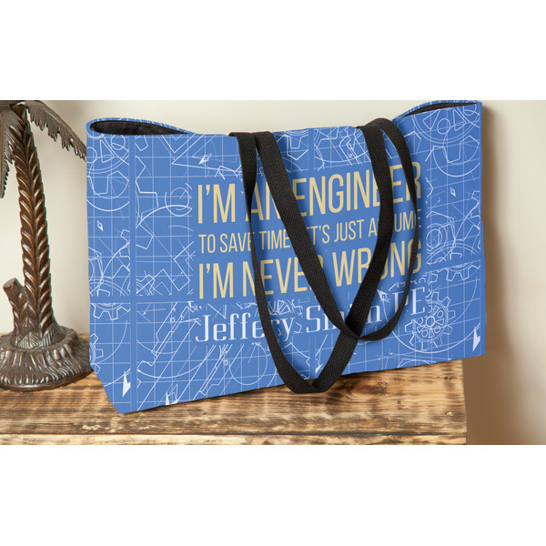 Engineer Quotes Tote w/Black Handles - Lifestyle View