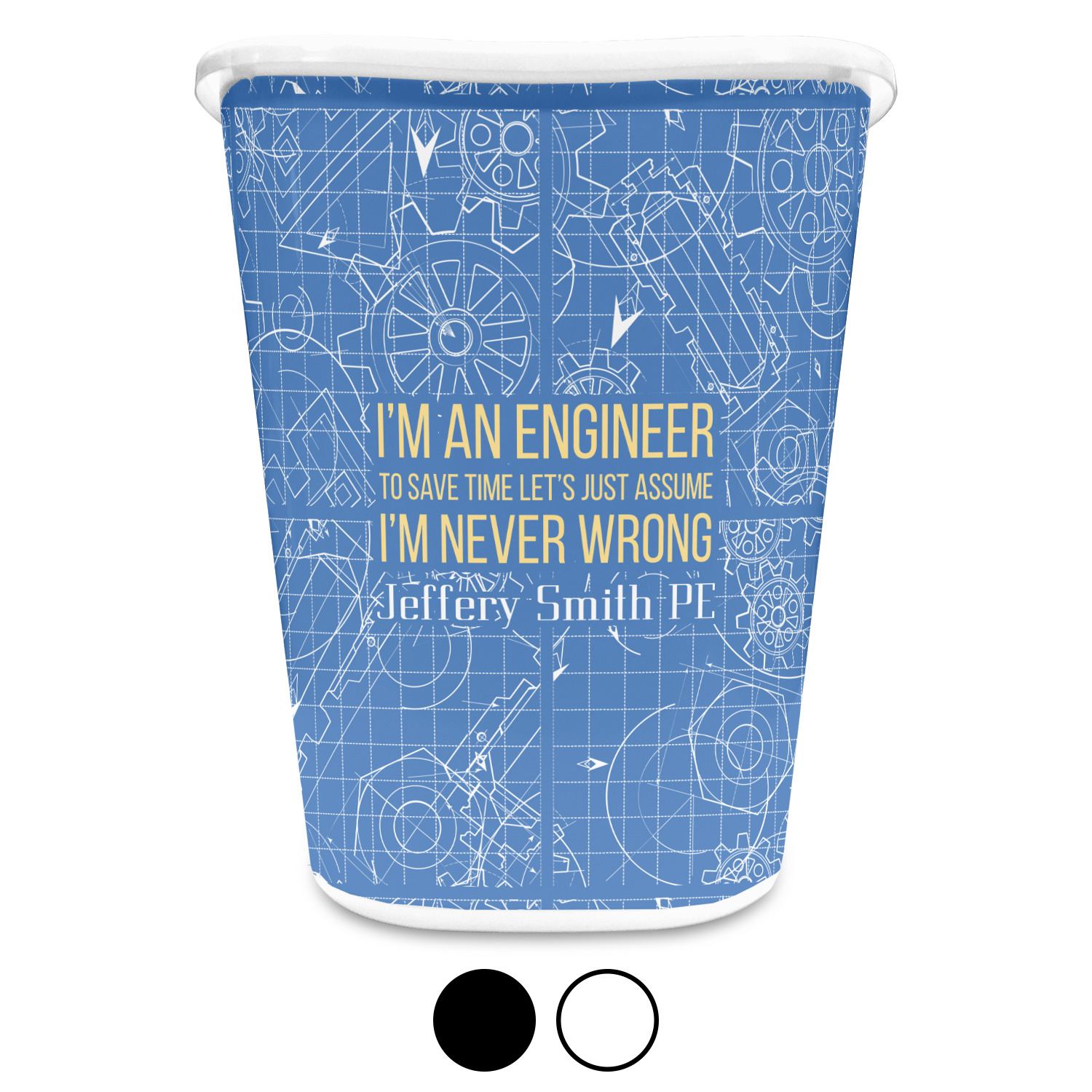 Engineer Quotes Waste Basket (Personalized) YouCustomizeIt