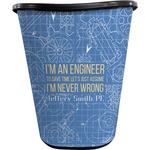 Engineer Quotes Waste Basket - Double Sided (Black) (Personalized)