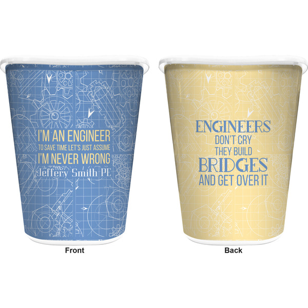 Engineer Quotes Trash Can White - Front and Back - Apvl