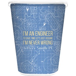 Engineer Quotes Waste Basket - Single Sided (White) (Personalized)