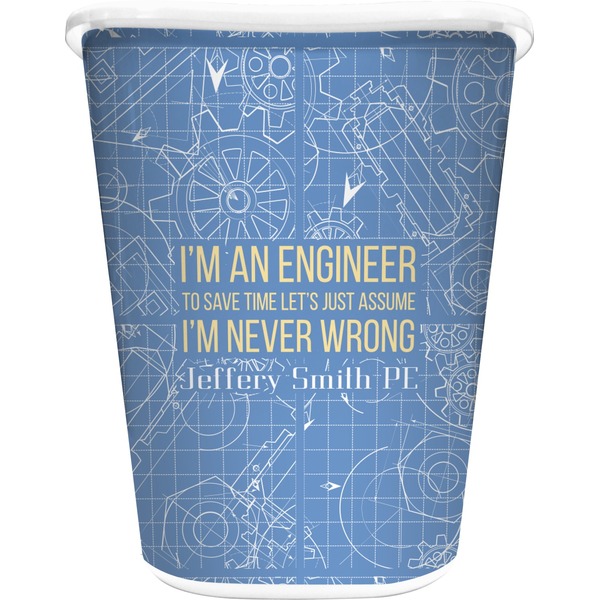 Custom Engineer Quotes Waste Basket (Personalized)