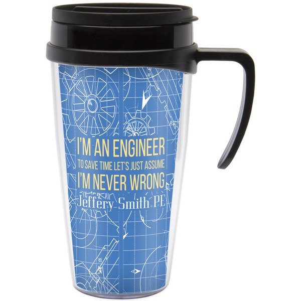 Custom Engineer Quotes Acrylic Travel Mug with Handle (Personalized)
