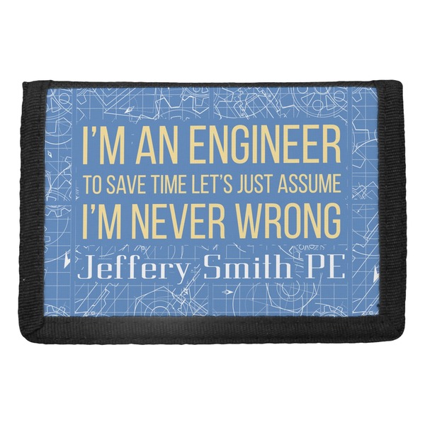 Custom Engineer Quotes Trifold Wallet (Personalized)