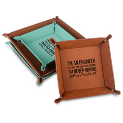 Engineer Quotes Faux Leather Valet Tray (Personalized)