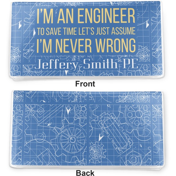Engineer Quotes Vinyl Check Book Cover - Front and Back